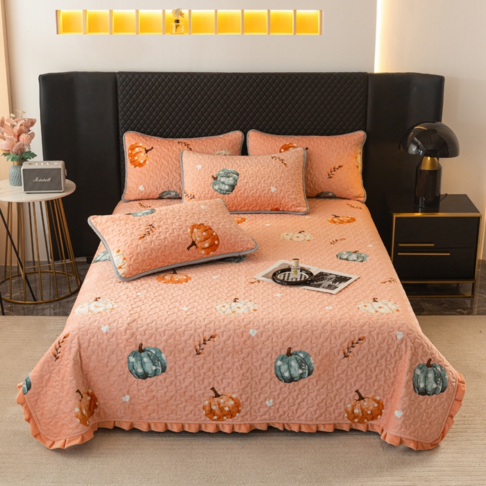 91家纺网 家纺一手货源 找家纺 （总）梓依家纺 2025新款牛奶绒花边单床盖三件套四件套