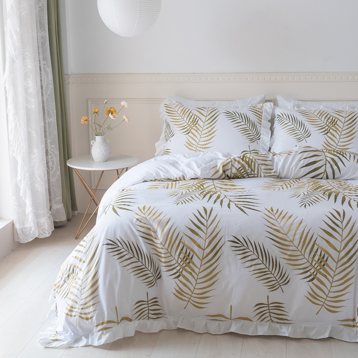 91家纺网 家纺一手货源 找家纺 （总）仲旺居家纺 2025新款被套套件-珠光浆荷叶边款【如需定制 请联系商家】