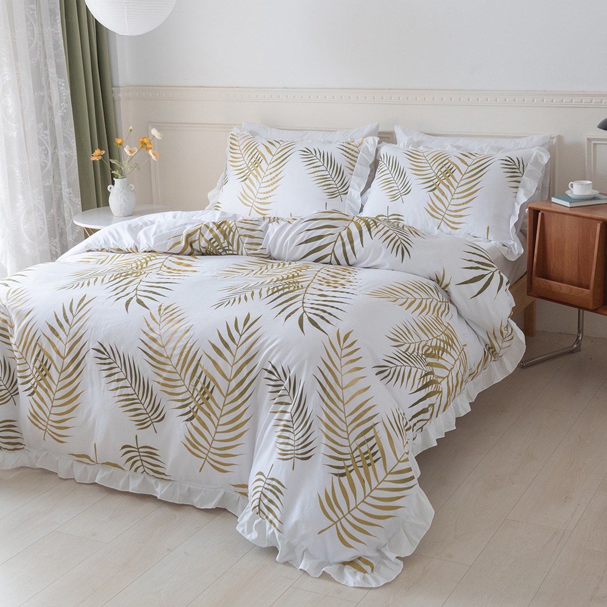 91家纺网 家纺一手货源 找家纺 （总）仲旺居家纺 2025新款被套套件-珠光浆荷叶边款【如需定制 请联系商家】