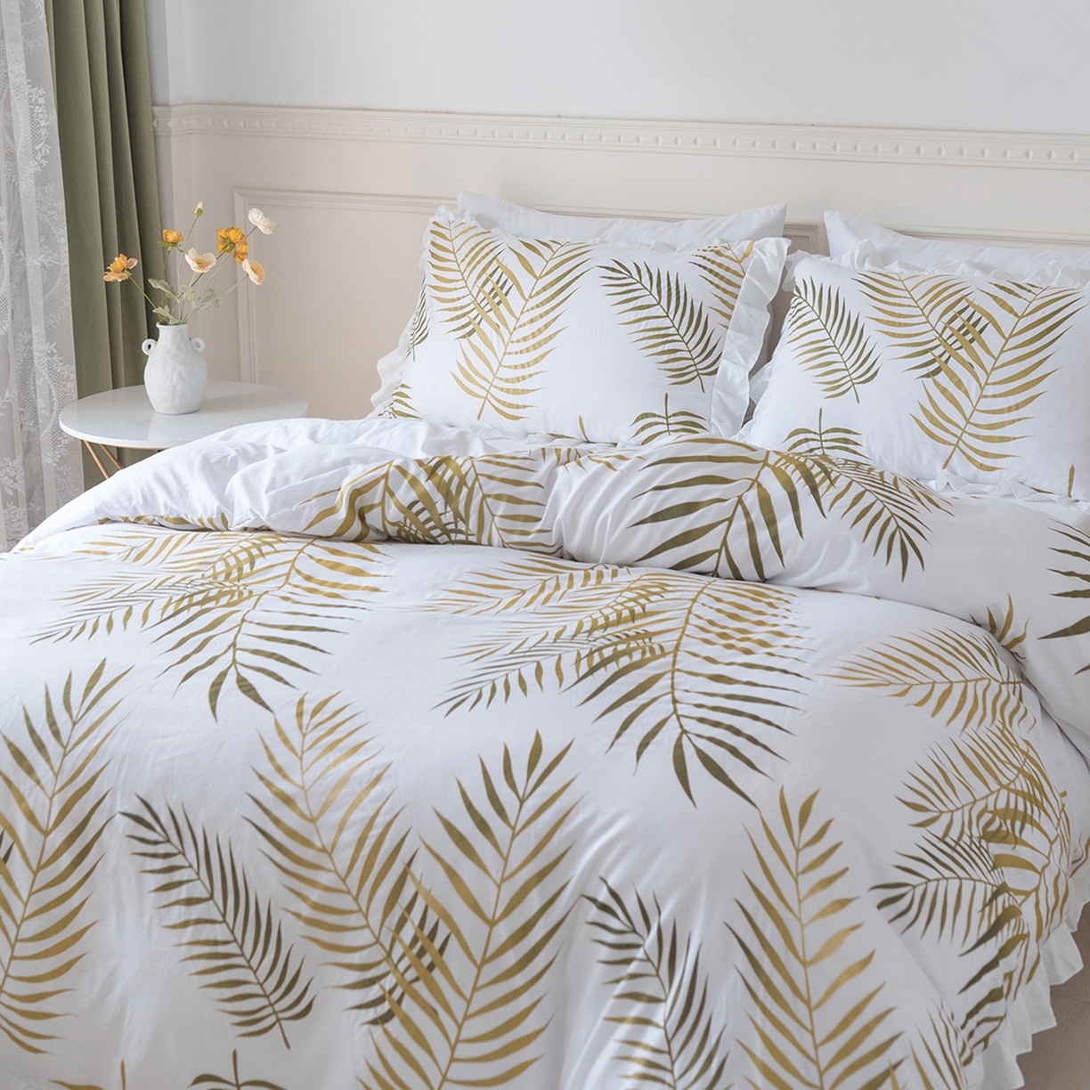 91家纺网 家纺一手货源 找家纺 （总）仲旺居家纺 2025新款被套套件-珠光浆荷叶边款【如需定制 请联系商家】