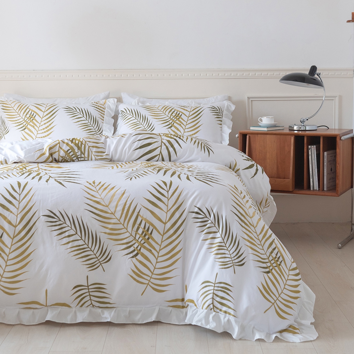 91家纺网 家纺一手货源 找家纺 （总）仲旺居家纺 2025新款被套套件-珠光浆荷叶边款【如需定制 请联系商家】