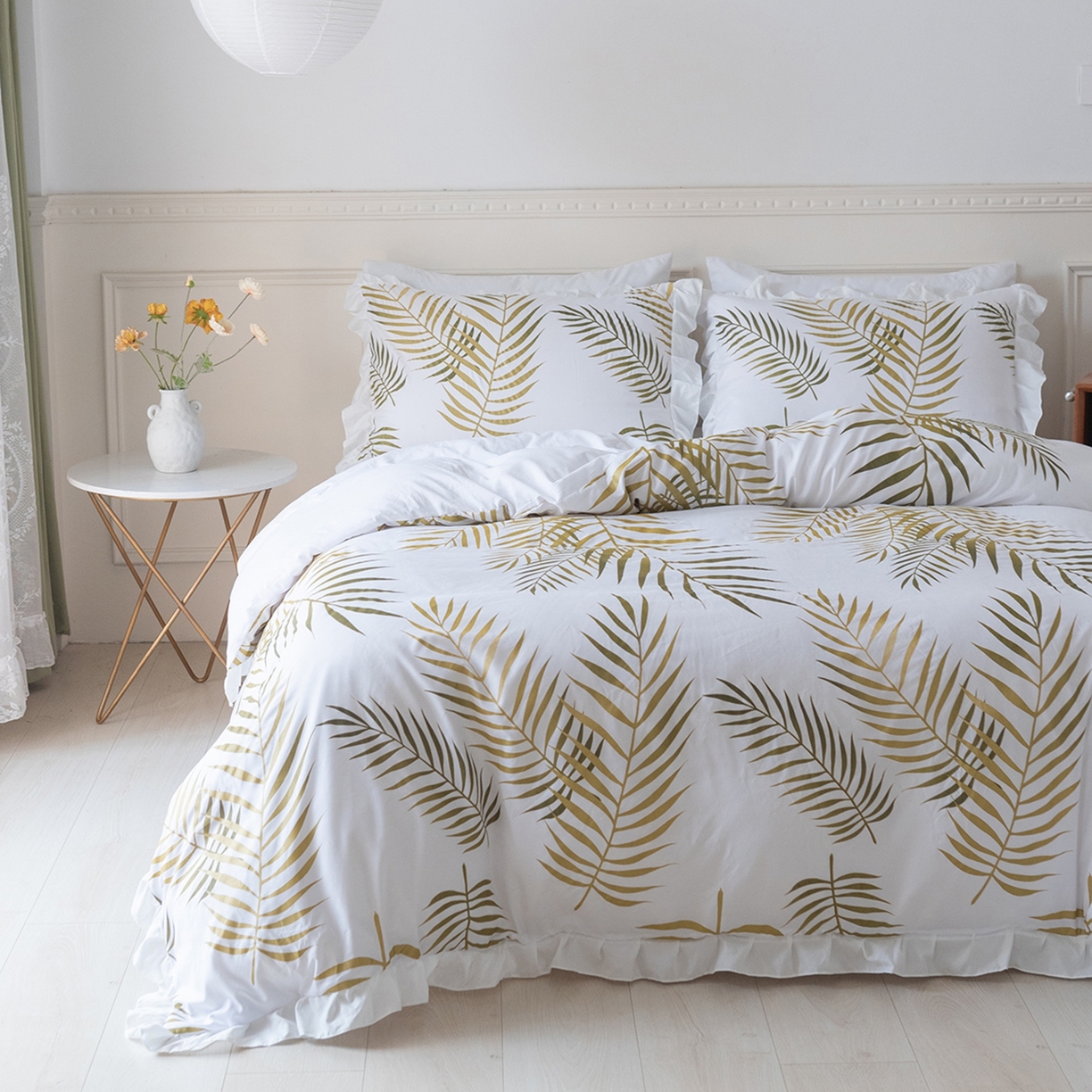 91家纺网 家纺一手货源 找家纺 （总）仲旺居家纺 2025新款被套套件-珠光浆荷叶边款【如需定制 请联系商家】