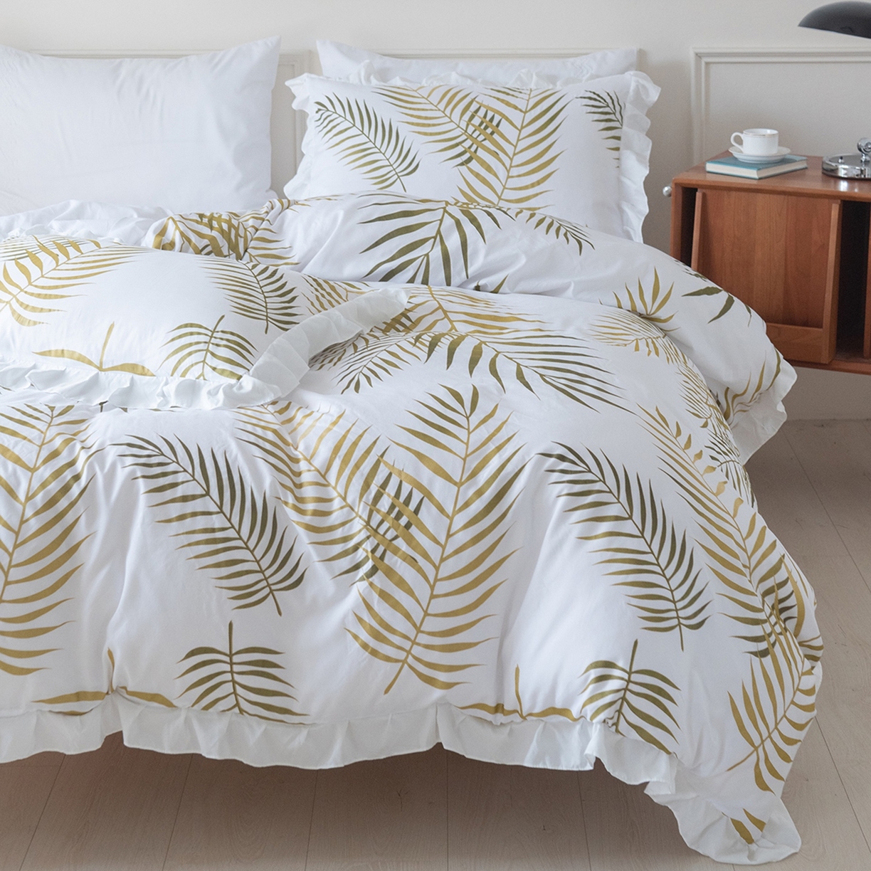 91家纺网 家纺一手货源 找家纺 （总）仲旺居家纺 2025新款被套套件-珠光浆荷叶边款【如需定制 请联系商家】