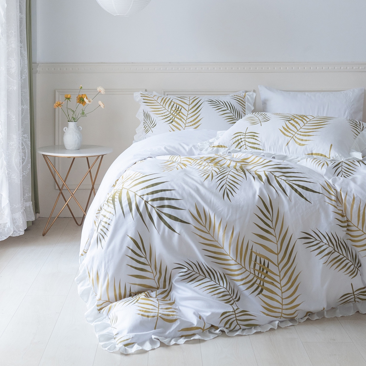 91家纺网 家纺一手货源 找家纺 （总）仲旺居家纺 2025新款被套套件-珠光浆荷叶边款【如需定制 请联系商家】