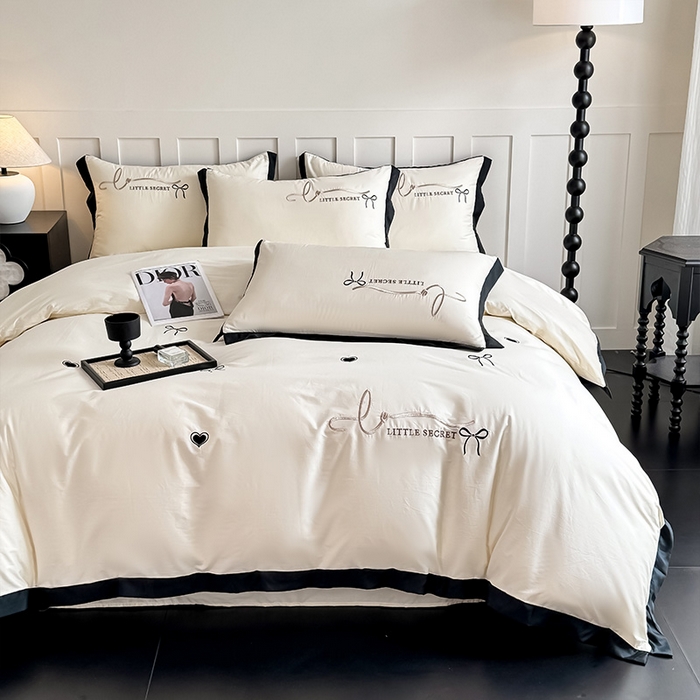 91家纺网 家纺一手货源 找家纺 （总）理想家家纺 2025新款纯棉轻奢刺绣四件套-小秘密系列