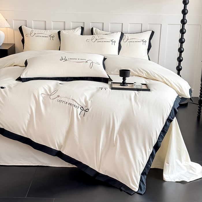 （总）理想家家纺 2025新款纯棉轻奢刺绣四件套-小秘密系列