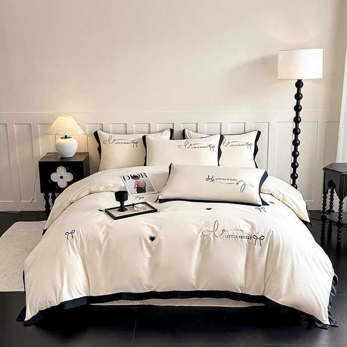 91家纺网 家纺一手货源 找家纺 （总）理想家家纺 2025新款纯棉轻奢刺绣四件套-小秘密系列