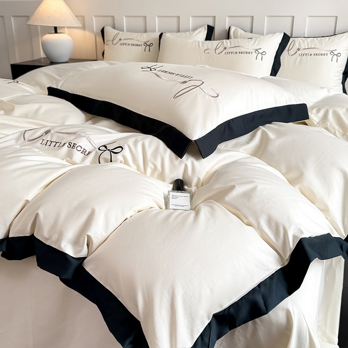 91家纺网 家纺一手货源 找家纺 （总）理想家家纺 2025新款纯棉轻奢刺绣四件套-小秘密系列