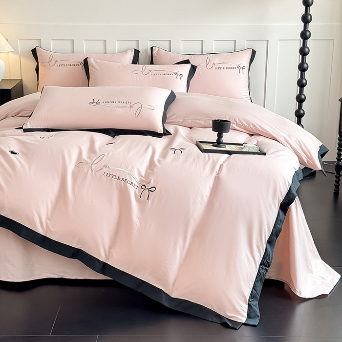 理想家家纺 2025新款纯棉轻奢刺绣四件套-小秘密系列 小秘密-粉