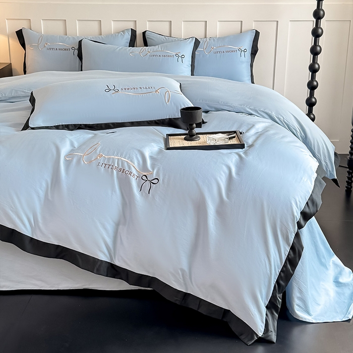 理想家家纺 2025新款纯棉轻奢刺绣四件套-小秘密系列 小秘密-蓝