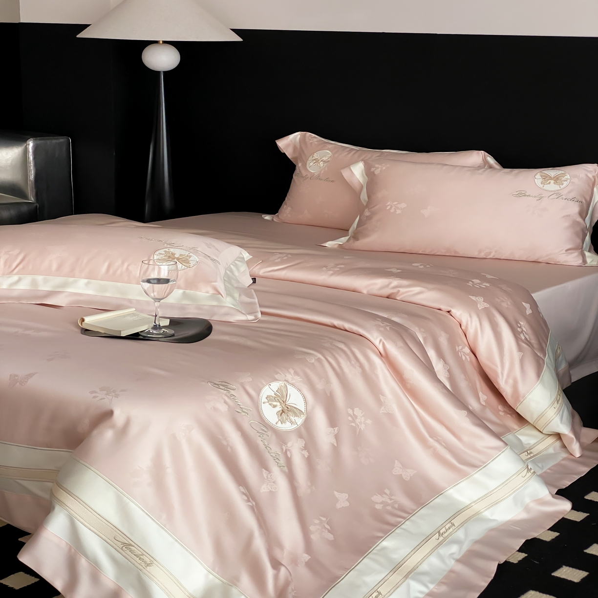 91家纺网 家纺一手货源 找家纺 馨蕊家居 2025新款四件套-棉曼妙 曼妙-蔷薇粉