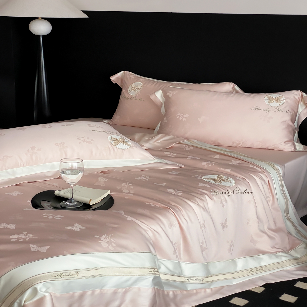 91家纺网 家纺一手货源 找家纺 馨蕊家居 2025新款四件套-棉曼妙 曼妙-蔷薇粉