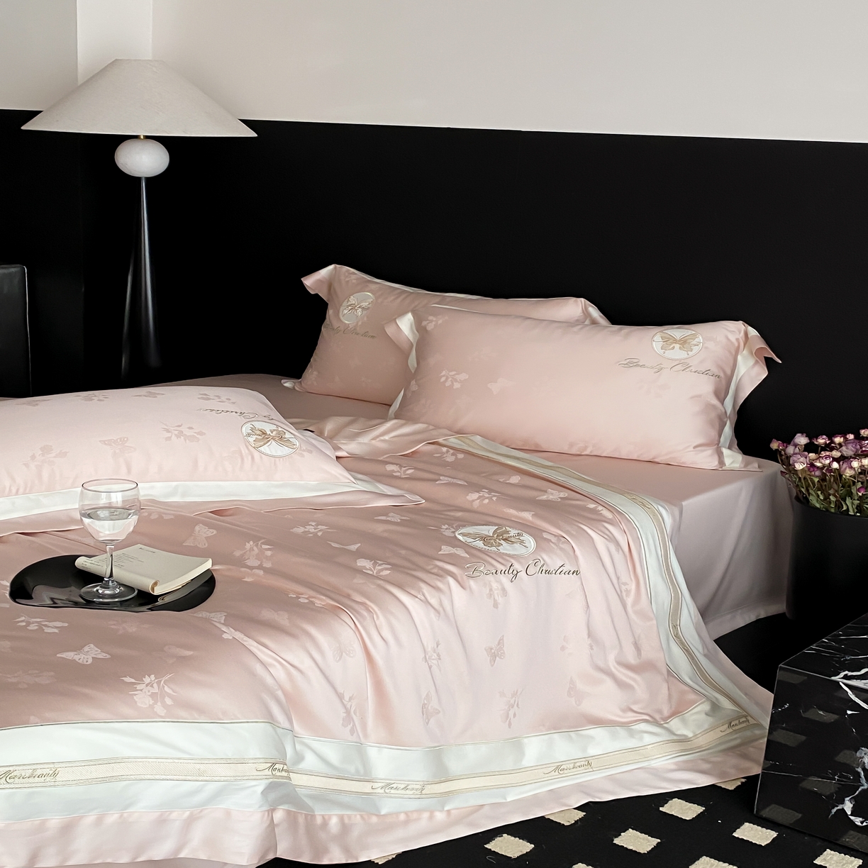 91家纺网 家纺一手货源 找家纺 馨蕊家居 2025新款四件套-棉曼妙 曼妙-蔷薇粉