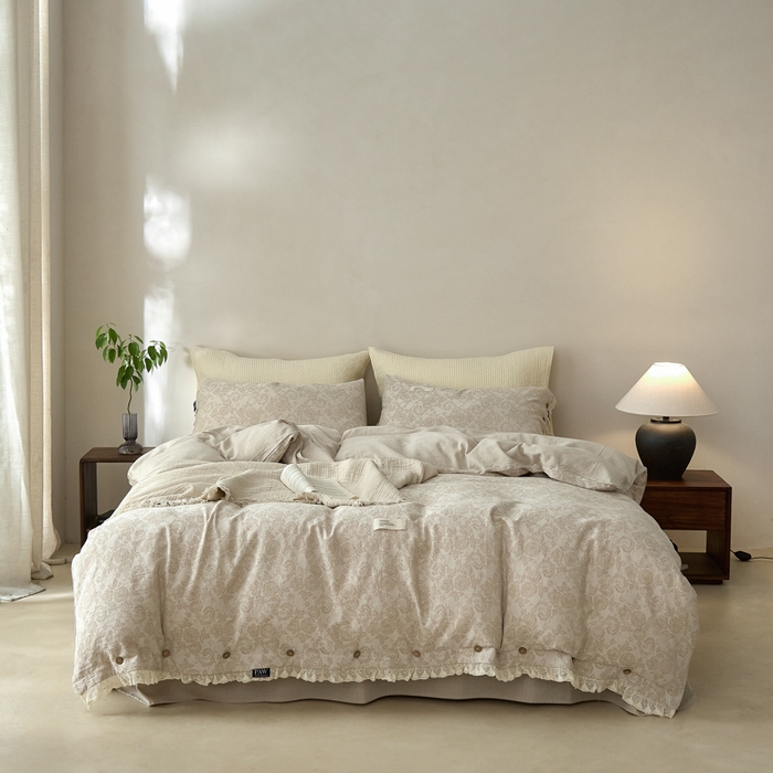 91家纺网 家纺一手货源 找家纺 （总）大彩家居 2025新款棉麻提花四件套