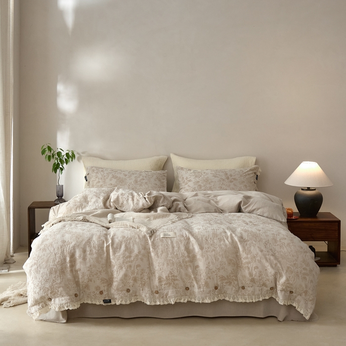 91家纺网 家纺一手货源 找家纺 （总）大彩家居 2025新款棉麻提花四件套