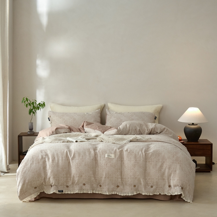 91家纺网 家纺一手货源 找家纺 （总）大彩家居 2025新款棉麻提花四件套