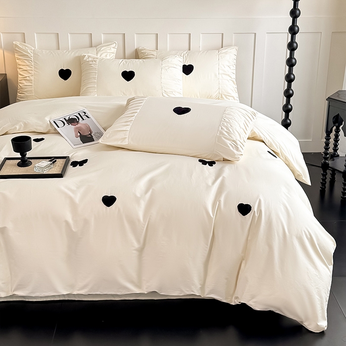 91家纺网 家纺一手货源 找家纺 理想家家纺 2025新款纯棉轻奢刺绣四件套-心愿系列 心愿-白