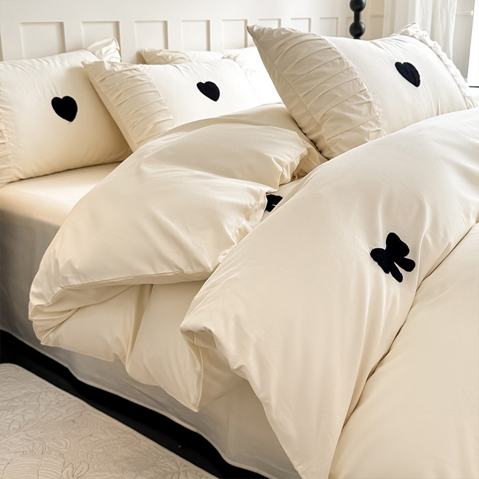 91家纺网 家纺一手货源 找家纺 理想家家纺 2025新款纯棉轻奢刺绣四件套-心愿系列 心愿-白