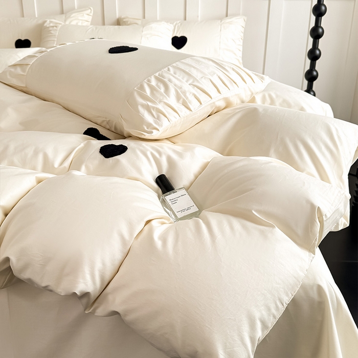 91家纺网 家纺一手货源 找家纺 理想家家纺 2025新款纯棉轻奢刺绣四件套-心愿系列 心愿-白