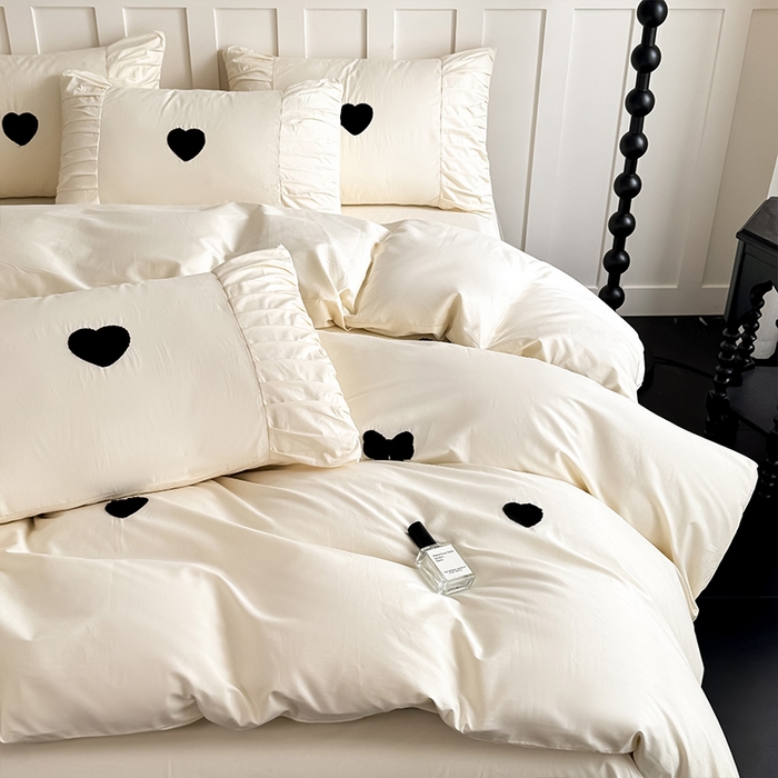 91家纺网 家纺一手货源 找家纺 理想家家纺 2025新款纯棉轻奢刺绣四件套-心愿系列 心愿-白