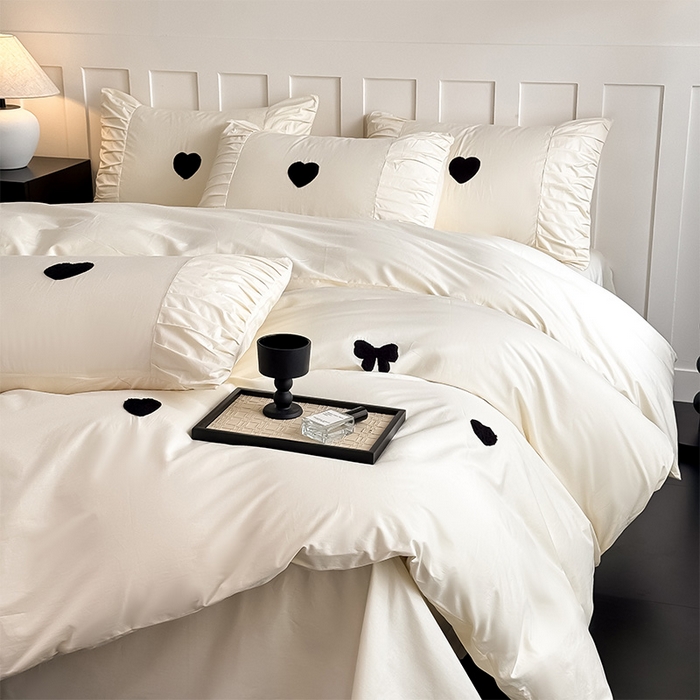 91家纺网 家纺一手货源 找家纺 理想家家纺 2025新款纯棉轻奢刺绣四件套-心愿系列 心愿-白