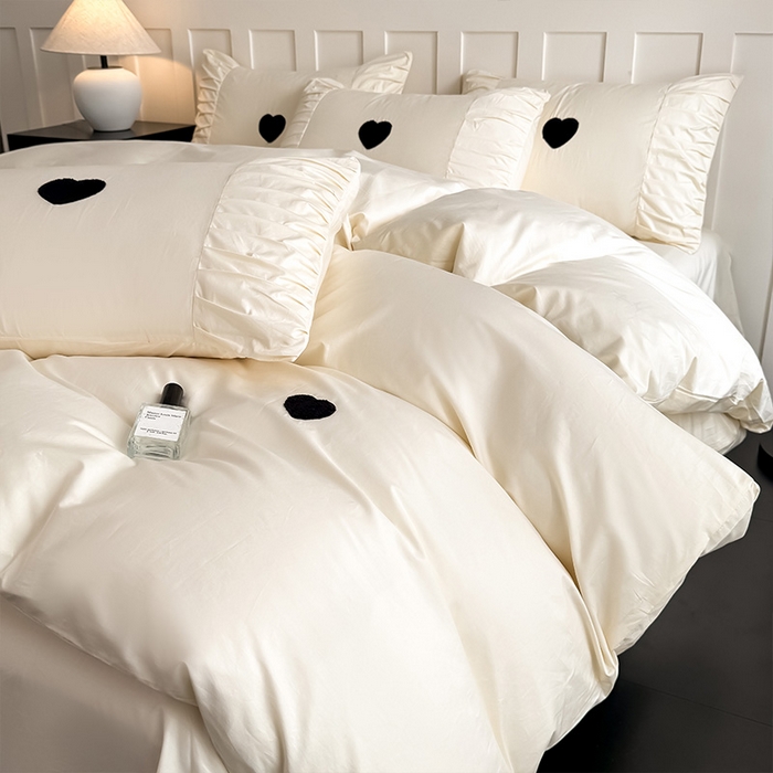 91家纺网 家纺一手货源 找家纺 理想家家纺 2025新款纯棉轻奢刺绣四件套-心愿系列 心愿-白