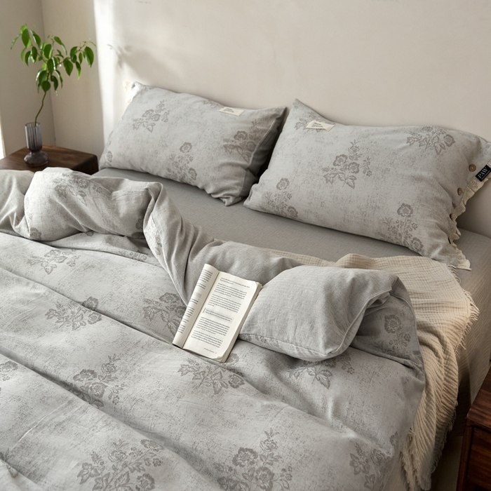 91家纺网 家纺一手货源 找家纺 大彩家居 2025新款棉麻提花四件套 旧时光