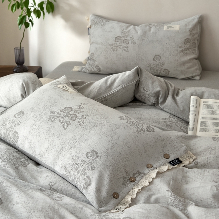 91家纺网 家纺一手货源 找家纺 大彩家居 2025新款棉麻提花四件套 旧时光