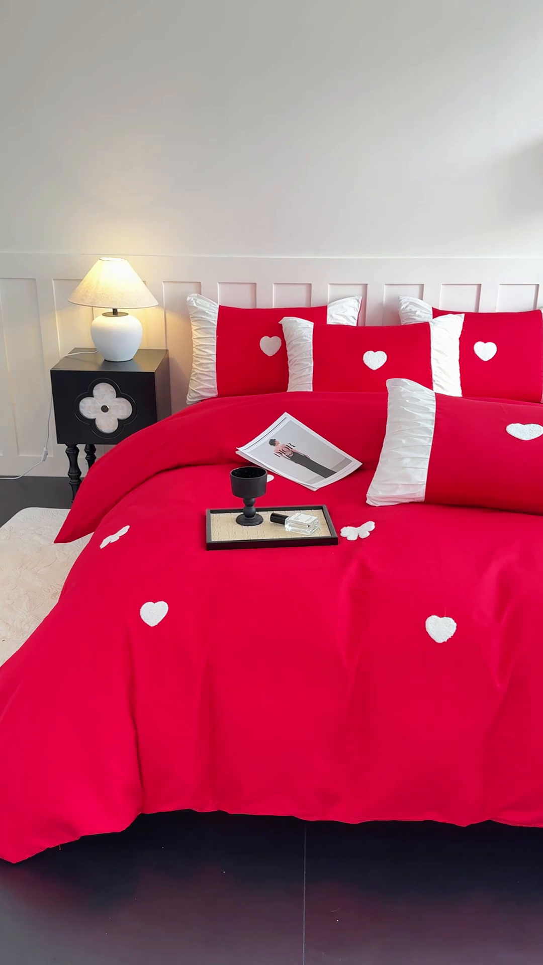 91家纺网 家纺一手货源 找家纺 理想家家纺 2025新款纯棉轻奢刺绣四件套-心愿系列 心愿-红