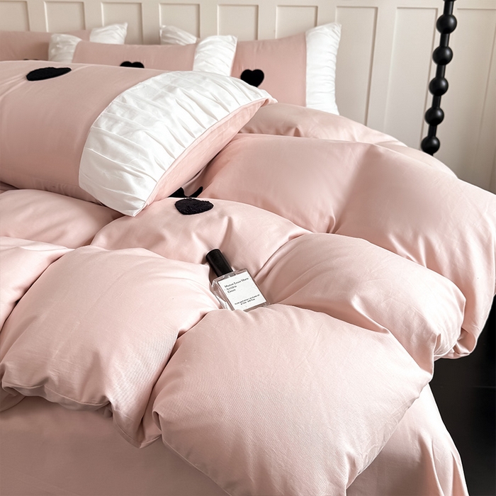 91家纺网 家纺一手货源 找家纺 理想家家纺 2025新款纯棉轻奢刺绣四件套-心愿系列 心愿-粉