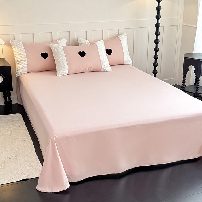 91家纺网 家纺一手货源 找家纺 理想家家纺 2025新款纯棉轻奢刺绣四件套-心愿系列 心愿-粉