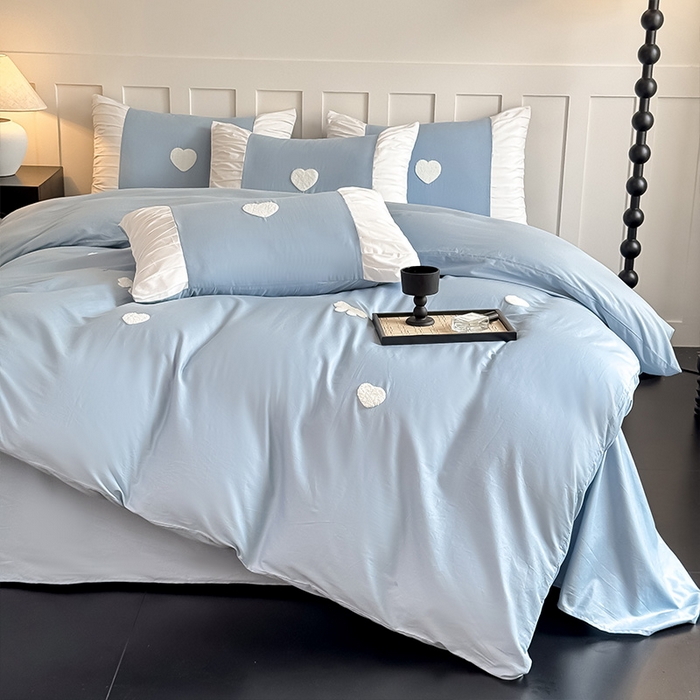 理想家家纺 2025新款纯棉轻奢刺绣四件套-心愿系列 心愿-蓝