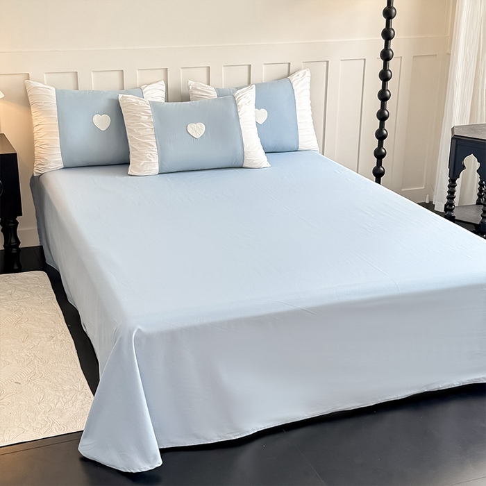 91家纺网 家纺一手货源 找家纺 理想家家纺 2025新款纯棉轻奢刺绣四件套-心愿系列 心愿-蓝