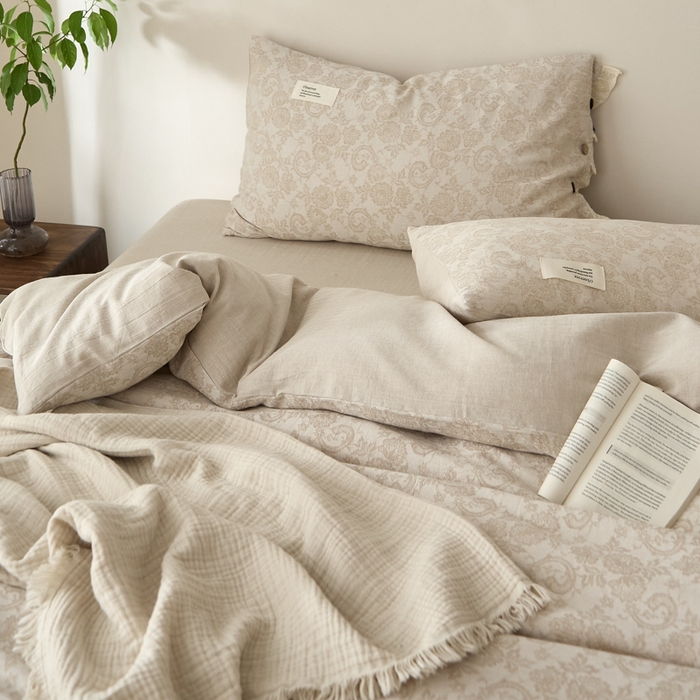 91家纺网 家纺一手货源 找家纺 （总）大彩家居 2025新款棉麻提花四件套