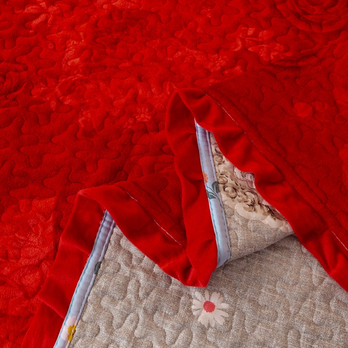 91家纺网 家纺一手货源 找家纺 梓依家纺 2025新款牛奶绒花边单床盖三件套四件套 花漾玫瑰