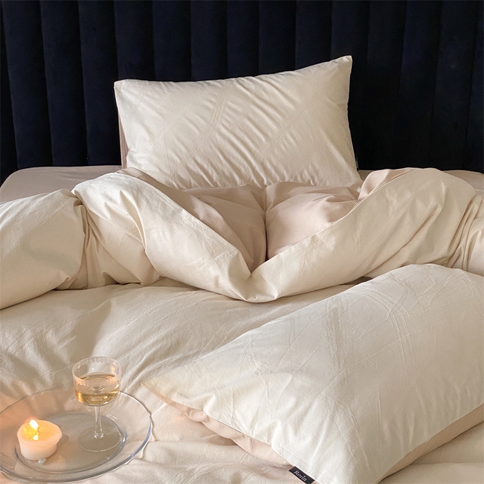 91家纺网 家纺一手货源 找家纺 玉宇阁家居 2025秋冬新品磨毛大提花四件套  简约款 松间云华-云华