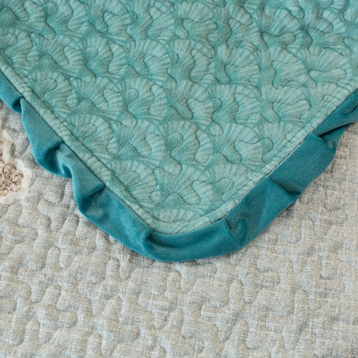 91家纺网 家纺一手货源 找家纺 梓依家纺 2025新款牛奶绒花边单床盖三件套四件套 花语