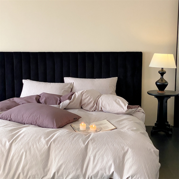 91家纺网 家纺一手货源 找家纺 玉宇阁家居 2025秋冬新品磨毛大提花四件套  简约款 云玺-月见苏梅