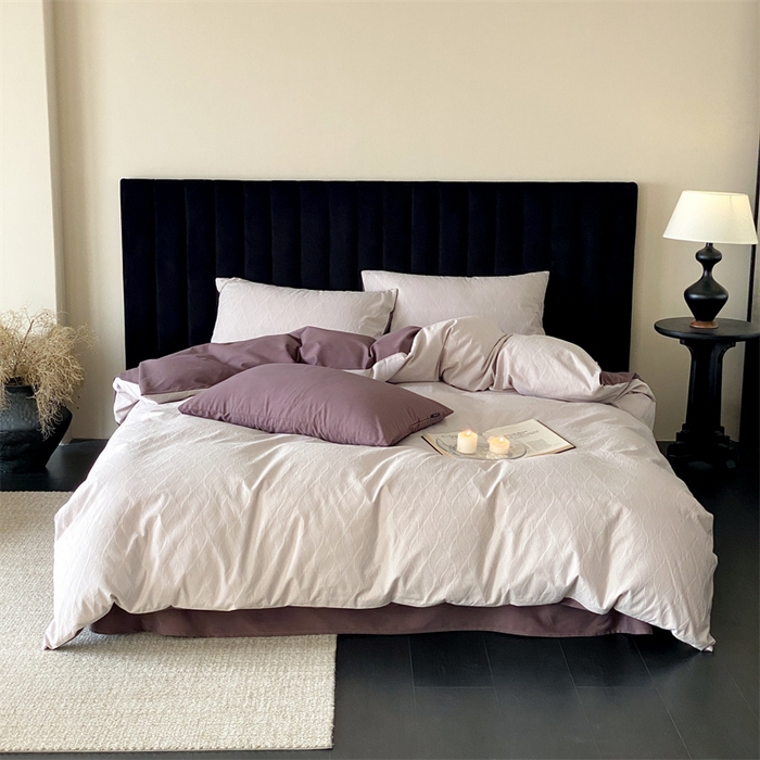 玉宇阁家居 2025秋冬新品磨毛大提花四件套  简约款 云玺-月见苏梅