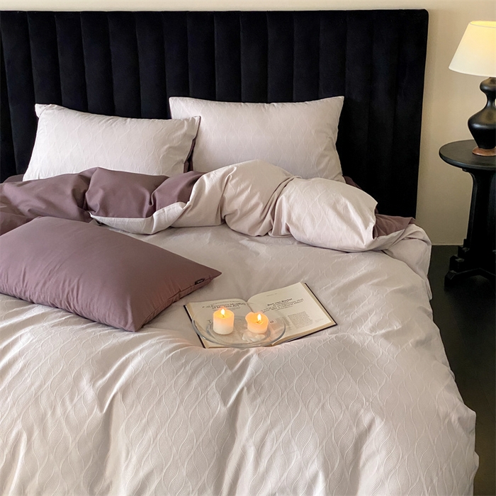 91家纺网 家纺一手货源 找家纺 玉宇阁家居 2025秋冬新品磨毛大提花四件套  简约款 云玺-月见苏梅