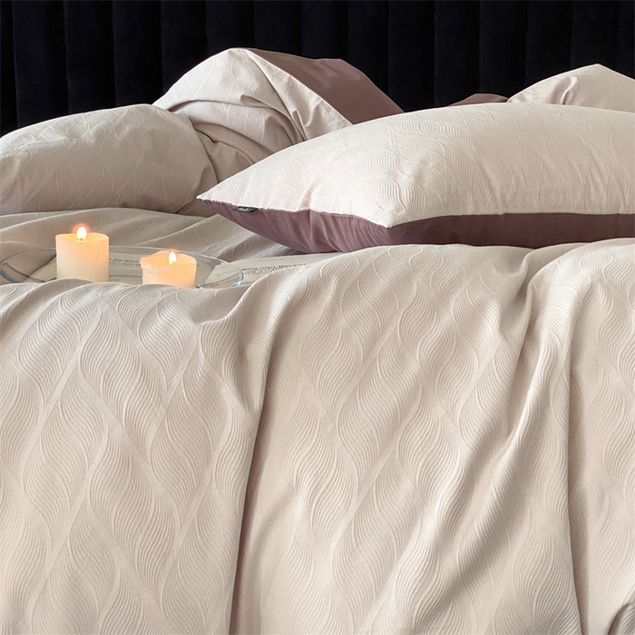 91家纺网 家纺一手货源 找家纺 玉宇阁家居 2025秋冬新品磨毛大提花四件套  简约款 云玺-月见苏梅