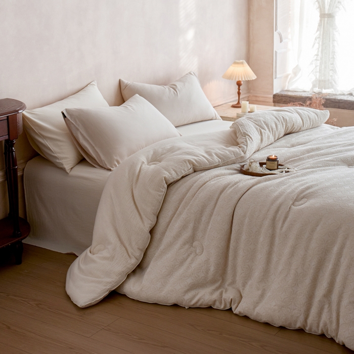 91家纺网 家纺一手货源 找家纺 （总）纪梵茜 2025新款棉麻大豆被80%大豆纤维被子亚麻色织抗菌冬被芯