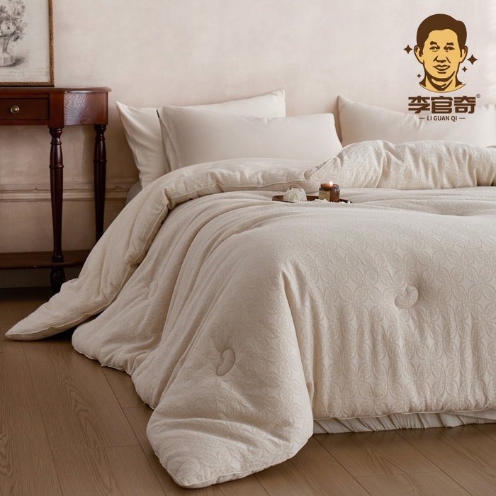 91家纺网 家纺一手货源 找家纺 （总）纪梵茜 2025新款棉麻大豆被80%大豆纤维被子亚麻色织抗菌冬被芯
