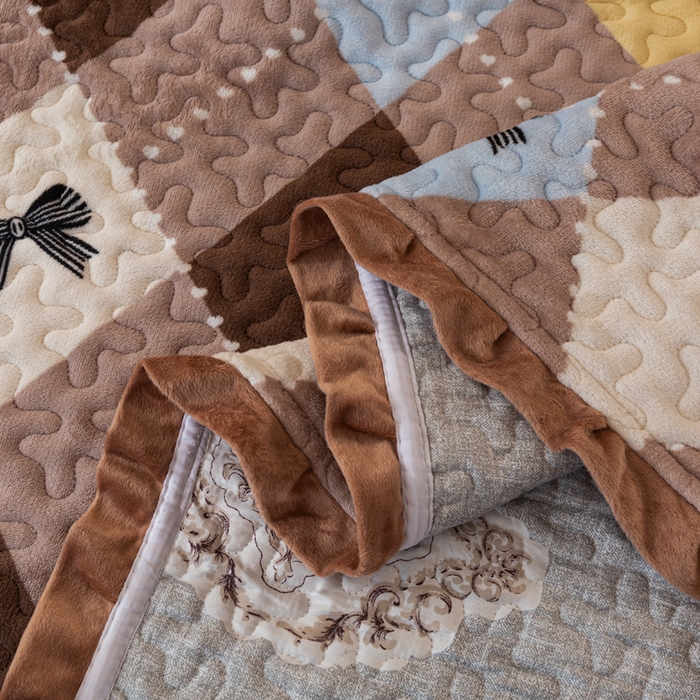 91家纺网 家纺一手货源 找家纺 梓依家纺 2025新款牛奶绒花边单床盖三件套四件套 优雅蝴蝶结