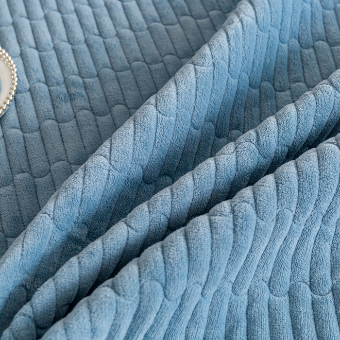 91家纺网 家纺一手货源 找家纺 梓依家纺 2025新款牛奶绒花边单床盖三件套四件套 海洋蓝