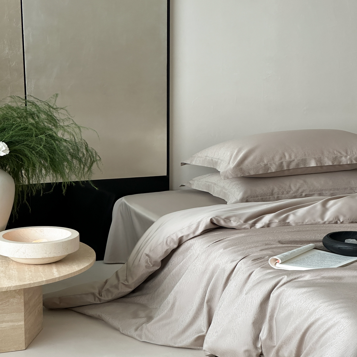 91家纺网 家纺一手货源 找家纺 （总）馨蕊家居 2025秋冬新款全棉高定典藏提花系列-流光-香槟 （非会员+20）控价不低于218/248/268