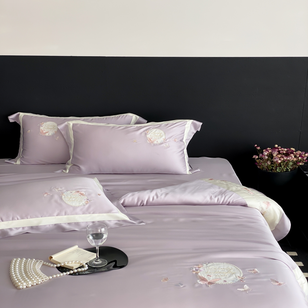 91家纺网 家纺一手货源 找家纺 馨蕊家居 2025新款四件套-棉芳华 芳华-婉若紫