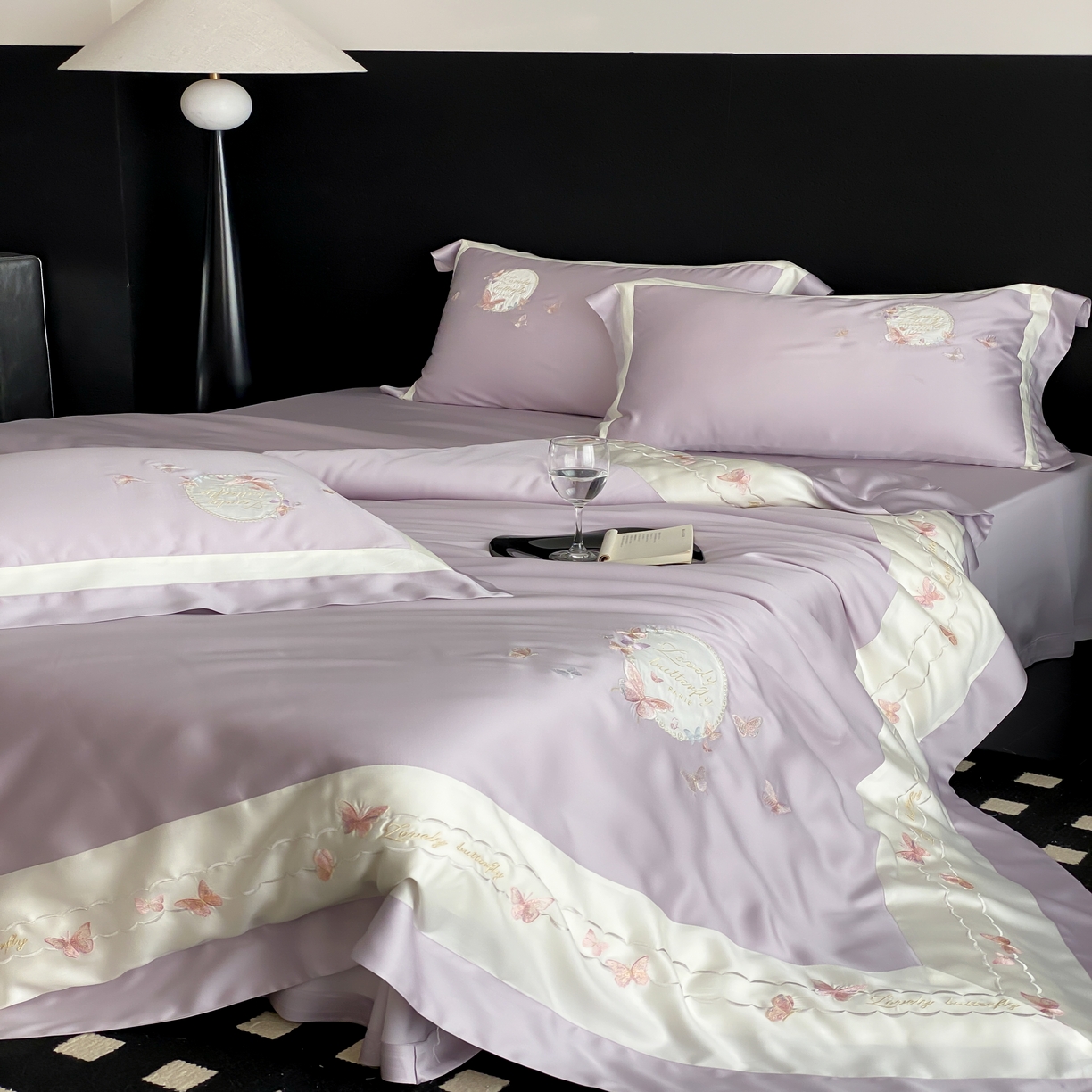 91家纺网 家纺一手货源 找家纺 馨蕊家居 2025新款四件套-棉芳华 芳华-婉若紫