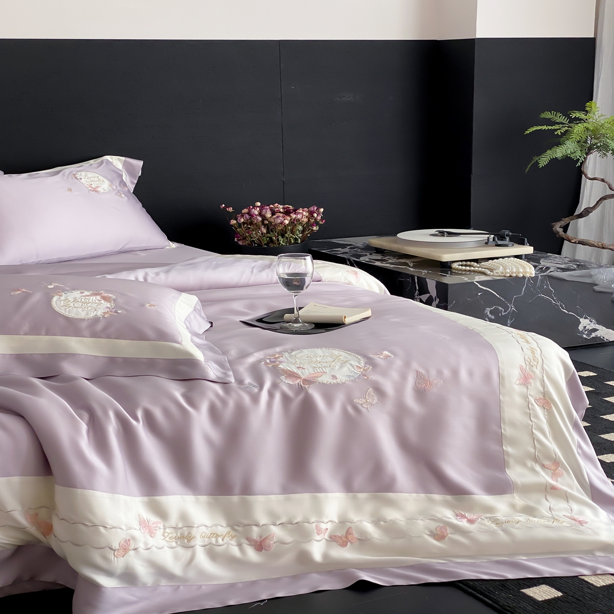 91家纺网 家纺一手货源 找家纺 馨蕊家居 2025新款四件套-棉芳华 芳华-婉若紫