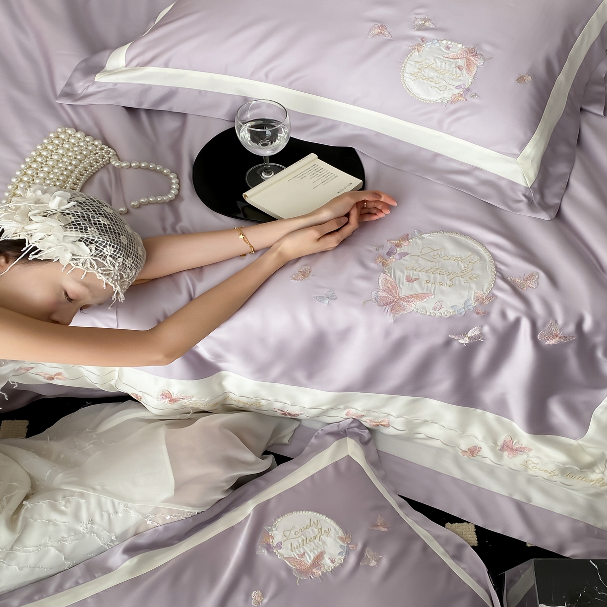 91家纺网 家纺一手货源 找家纺 馨蕊家居 2025新款四件套-棉芳华 芳华-婉若紫